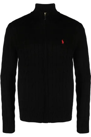 Ralph Lauren Cardigan en maille torsadée à fermeture zippée