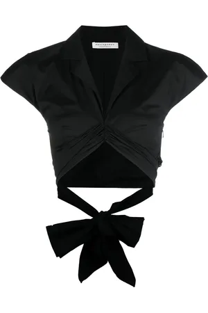 Serafini Blouse en taffetas à coupe crop