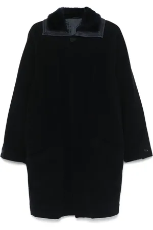 VERSACE Manteau à col en peau lainée (années 1980)