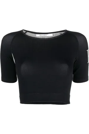 Rhude T-shirt crop à logo imprimé