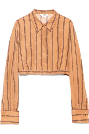 Fendi Chemise en soie à imprimé Karligraphy