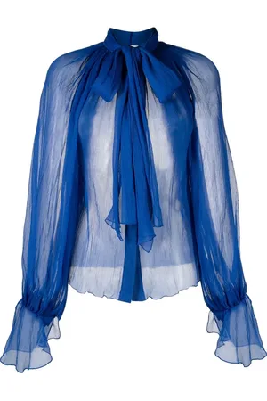 Atu Body Couture Blouse en soie à col lavallière