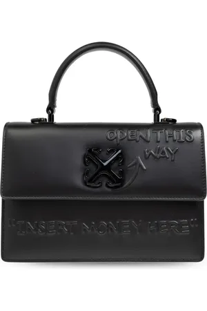 OFF-WHITE Sac à main en cuir à plaque logo