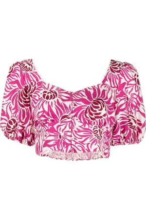 Diane von Furstenberg Haut fleuri à manches courtes