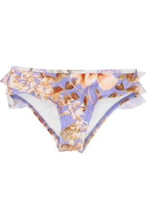 ZIMMERMANN Bas de bikini volanté à fleurs