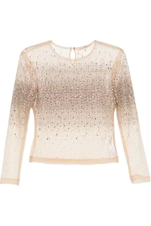 ERMANNO SCERVINO Haut en tulle à ornements en cristal