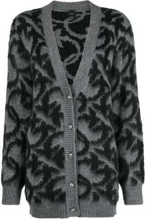 Pinko Cardigan en maille intarsia à boutonnière