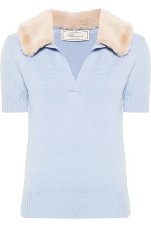 BLUMARINE Polo à col en fourrure artificielle