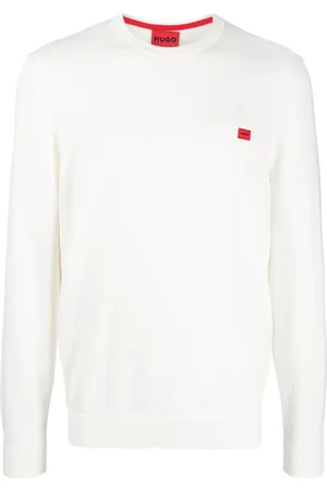HUGO BOSS Pull en coton à patch logo