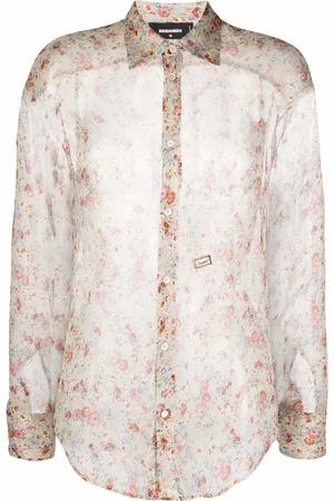 Dsquared2 Chemise en soie à fleurs