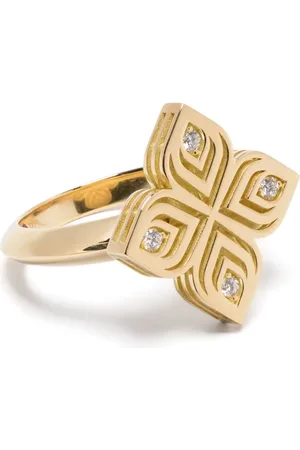 Roberto Coin Bague Arabesque Flower en 18ct pavée de diamants