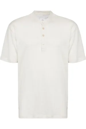 ELEVENTY T-shirt en lin mélangé à boutonnière