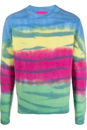 THE ELDER STATESMAN Pull rayé à motif tie dye