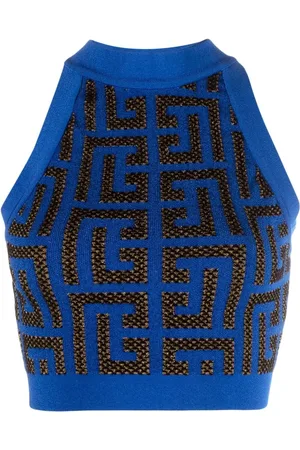 Balmain Haut crop à motif monogrammé