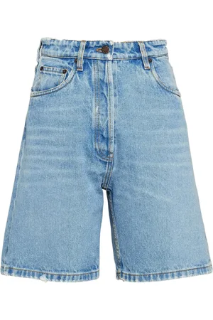 Prada Short en jean à taille haute