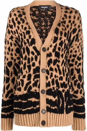Dsquared2 Cardigan long à motif léopard
