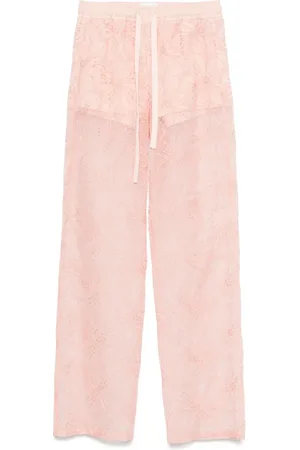 GENNY Pantalon en organza à fleurs brodées