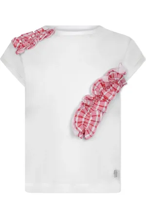 Simonetta T-shirt volanté à carreaux