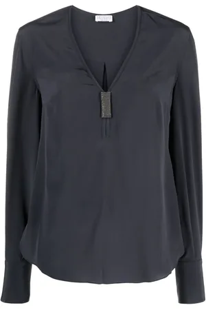 Brunello Cucinelli Blouse en soie à perles