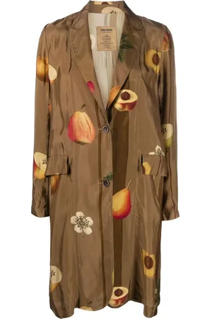 UMA WANG Manteau droit à imprimé fruit