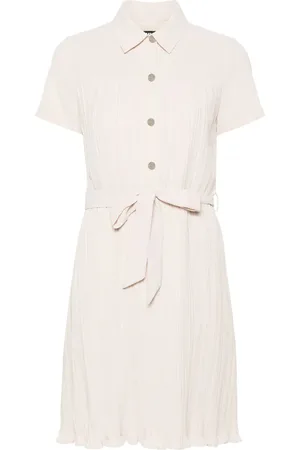 DKNY Robe mi-longue plissée à taille ceinturée