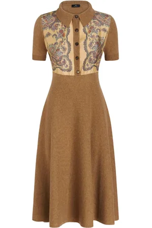 Etro Robe en maille à motif cachemire