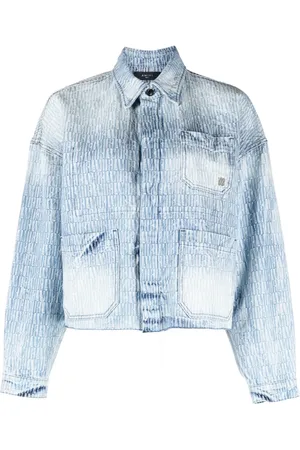 AMIRI Veste en jean délavé à motif monogrammé