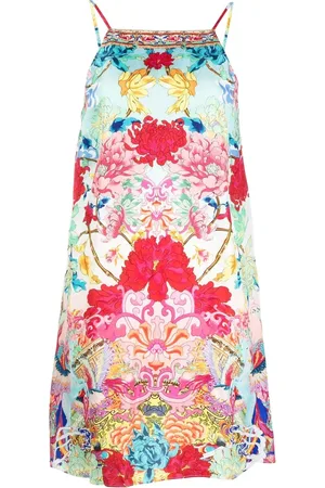 Camilla Robe en soie à fleurs