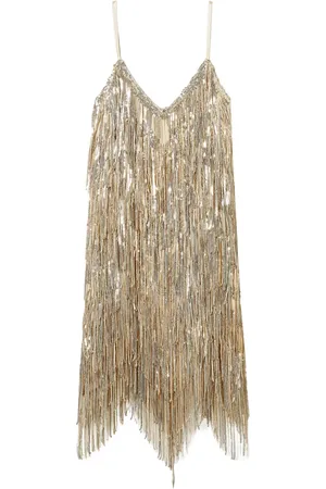 Twin-Set Robe brodée de sequins MYFO à franges