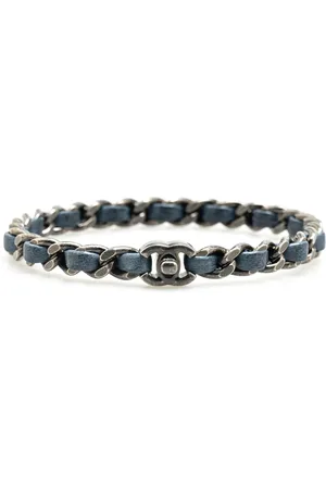 CHANEL Bracelet CC Turnlock Bracelet en plaqué et cuir tressé (2012)