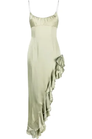 Alessandra Rich Robe en soie à volants