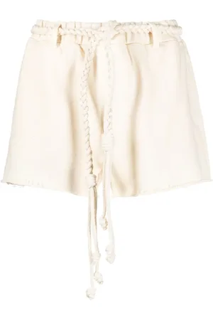 Alanui Short en coton à ceinture tressée