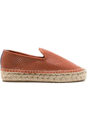 Blue Bird Espadrilles en cuir à détails de perforations