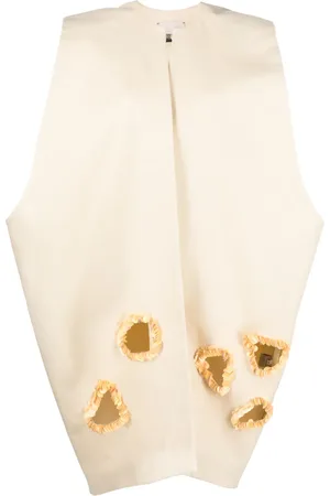 Calcaterra Cape en coton à sequins brodés