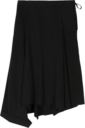 YOHJI YAMAMOTO Jupe mi-longue en laine à design asymétrique