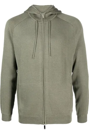 Emporio Armani Hoodie zippé en maille nervurée