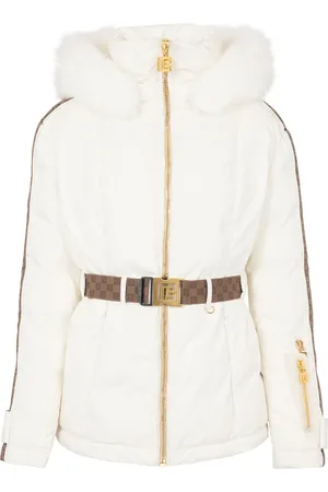 Balmain Doudoune ceinturée à motif PB
