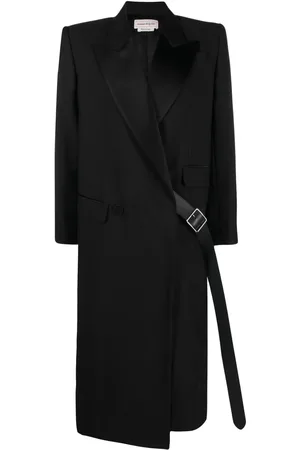 Alexander McQueen Manteau croisé à taille ceinturée