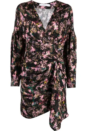IRO Robe en soie mélangée à imprimé