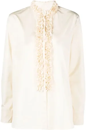 Jil Sander Blouse volantée à broderies