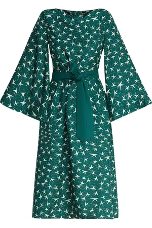 Karl Lagerfeld Robe mi-longue en soie à logo imprimé
