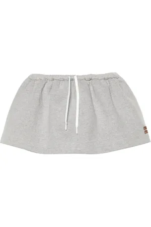 Miu Miu Jupe en coton à patch logo