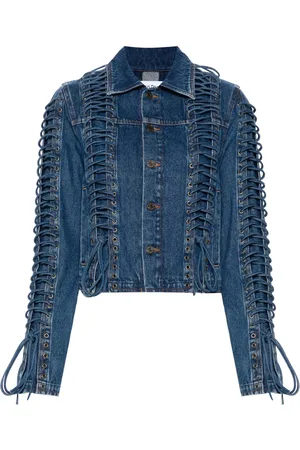 Jean Paul Gaultier Veste en jean à détail de laçage