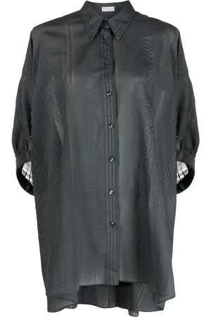 Brunello Cucinelli Chemise drapée à rayures