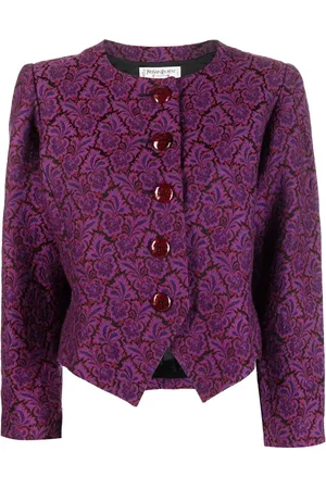 Saint Laurent Veste à fleurs en jacquard