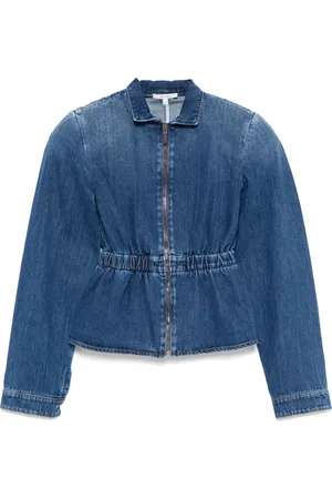 Nensi Dojaka Veste en jean à taille froncée