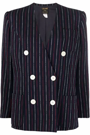 Céline Blazer rayé à boutonnière croisée (années 1980)