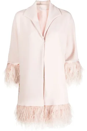 FELY CAMPO Veste en soie à détails de plumes