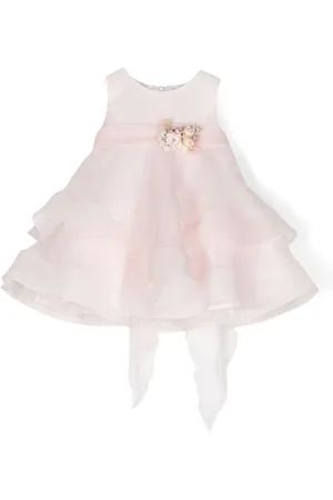 Mimilù Robe volantée à fleurs appliquées
