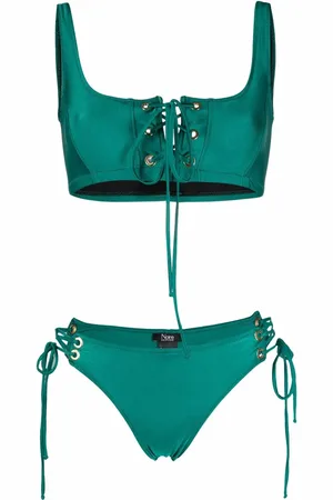 Noire Swimwear Bikini métallisé à bretelles croisées